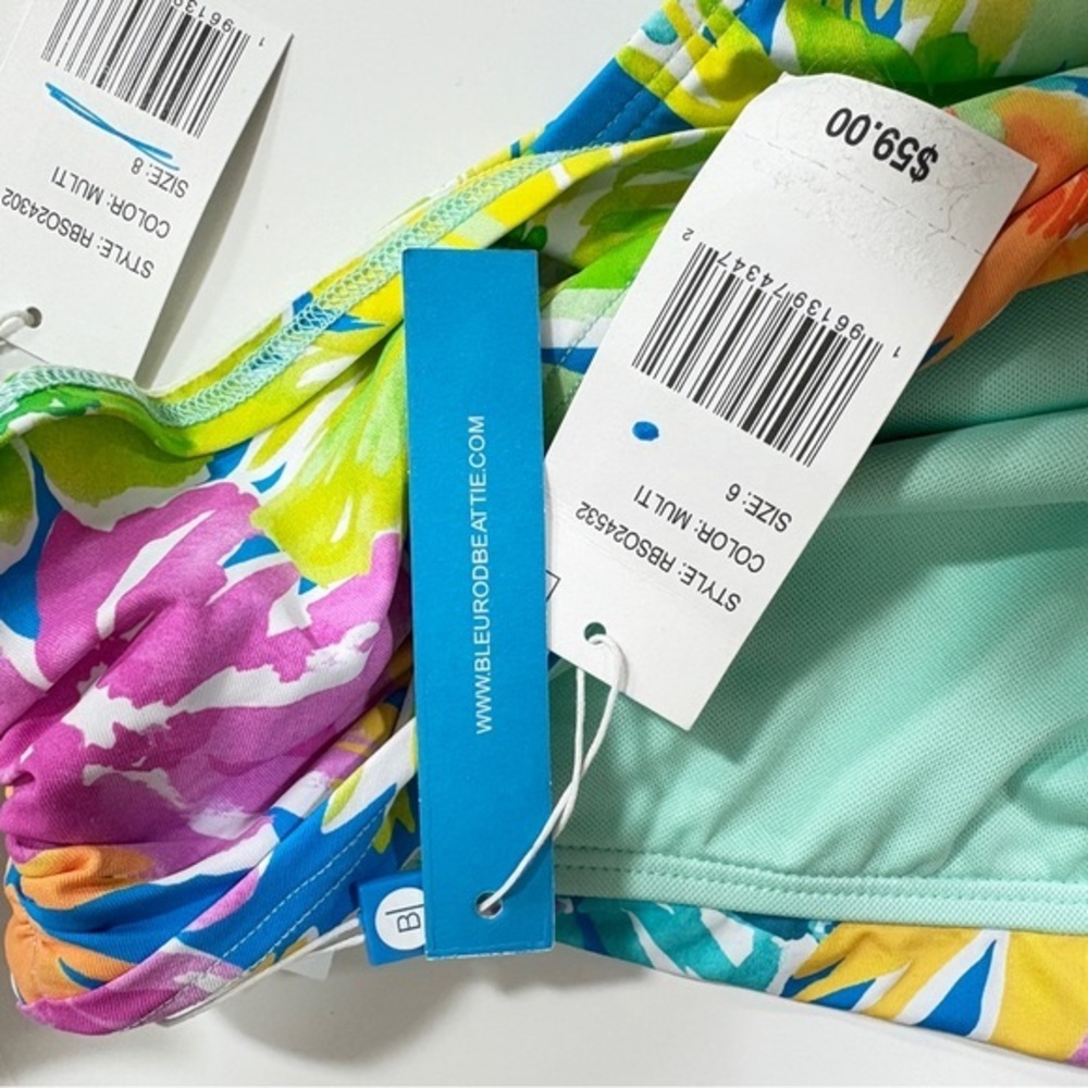 Bleu Rod Beattie  NWT 2PC Twist-Front Bikini Top + Bottoms set  6 8 S‎ M - Picture 8 of 14